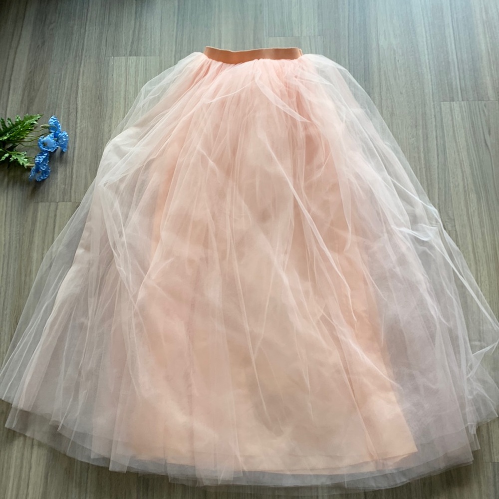 Long Tulle Full 5-Layer Ballet Maxi Skirt